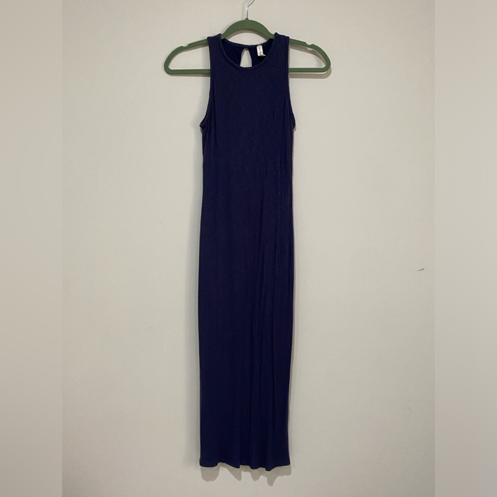 Sleeveless Navy Maxi Dress with Back Detail
